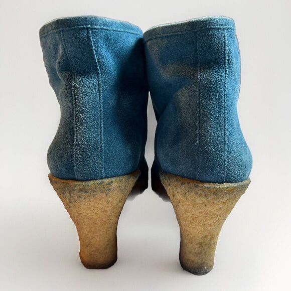 Michael by Michael Kors Rory Womens Wedge Suede Ankle Boots Teal Size 6 - Picture 3 of 8